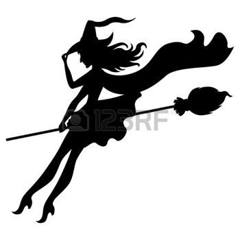 350x350 Witch Flying Vector Illustrations Of Silhouette Witch Flying