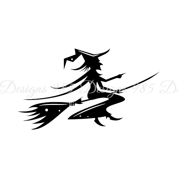 570x570 Witch On Broom Halloween Svg For By 985 Graphic Designs On Zibbet
