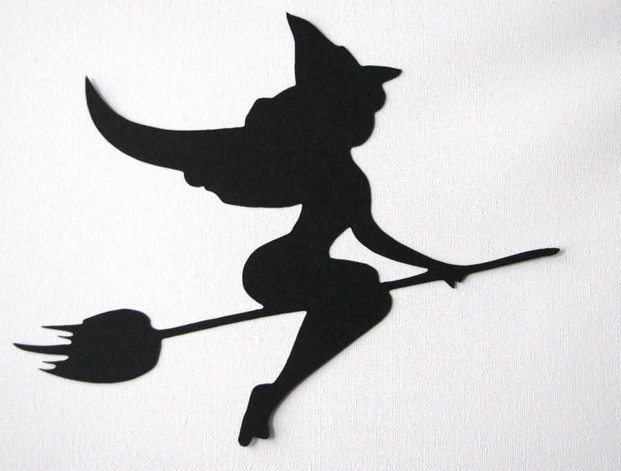 900x683 Halloween Bewitched Style Witch Die Cut Silhouette