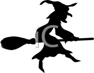 300x236 Silhouette Of A Wicked Witch Sitting On Her Broomstick