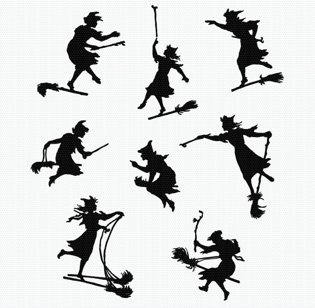 623x611 Extra Large Flying Witches Silhouette Clip Art Printable High