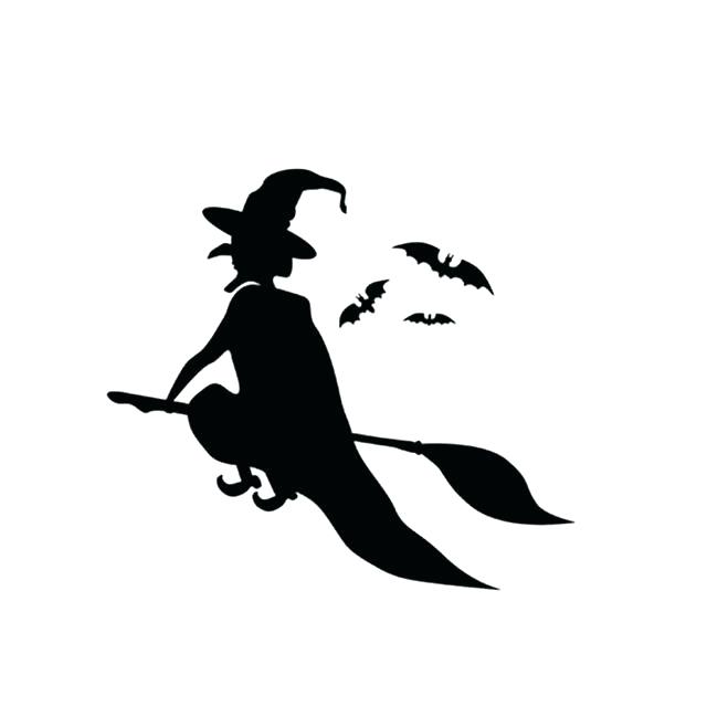 640x640 Witch Window Silhouette Flying Witch Stencil Halloween Witch