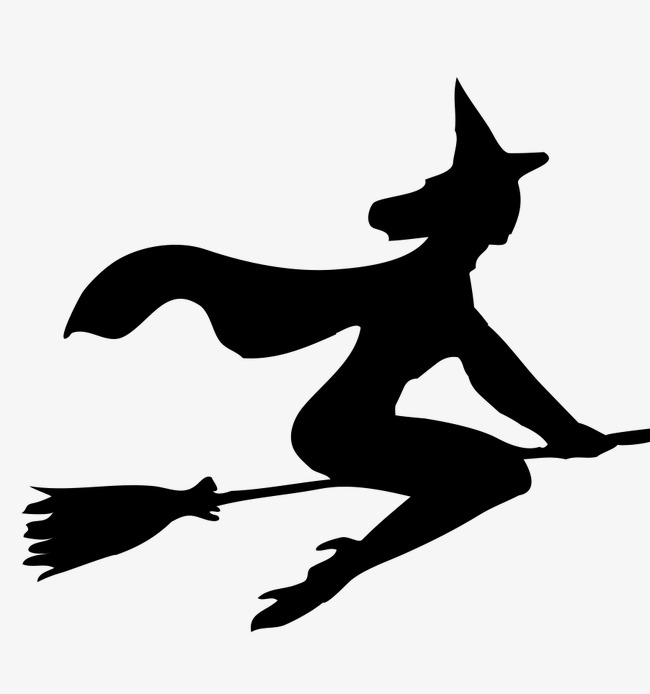 650x694 Witch Silhouette, Creative Christmas, Halloween Witch, Sketch Png