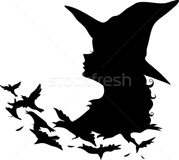 600x536 Witch Silhouette Vector Illustration Lenm ( 4776257) Stockfresh