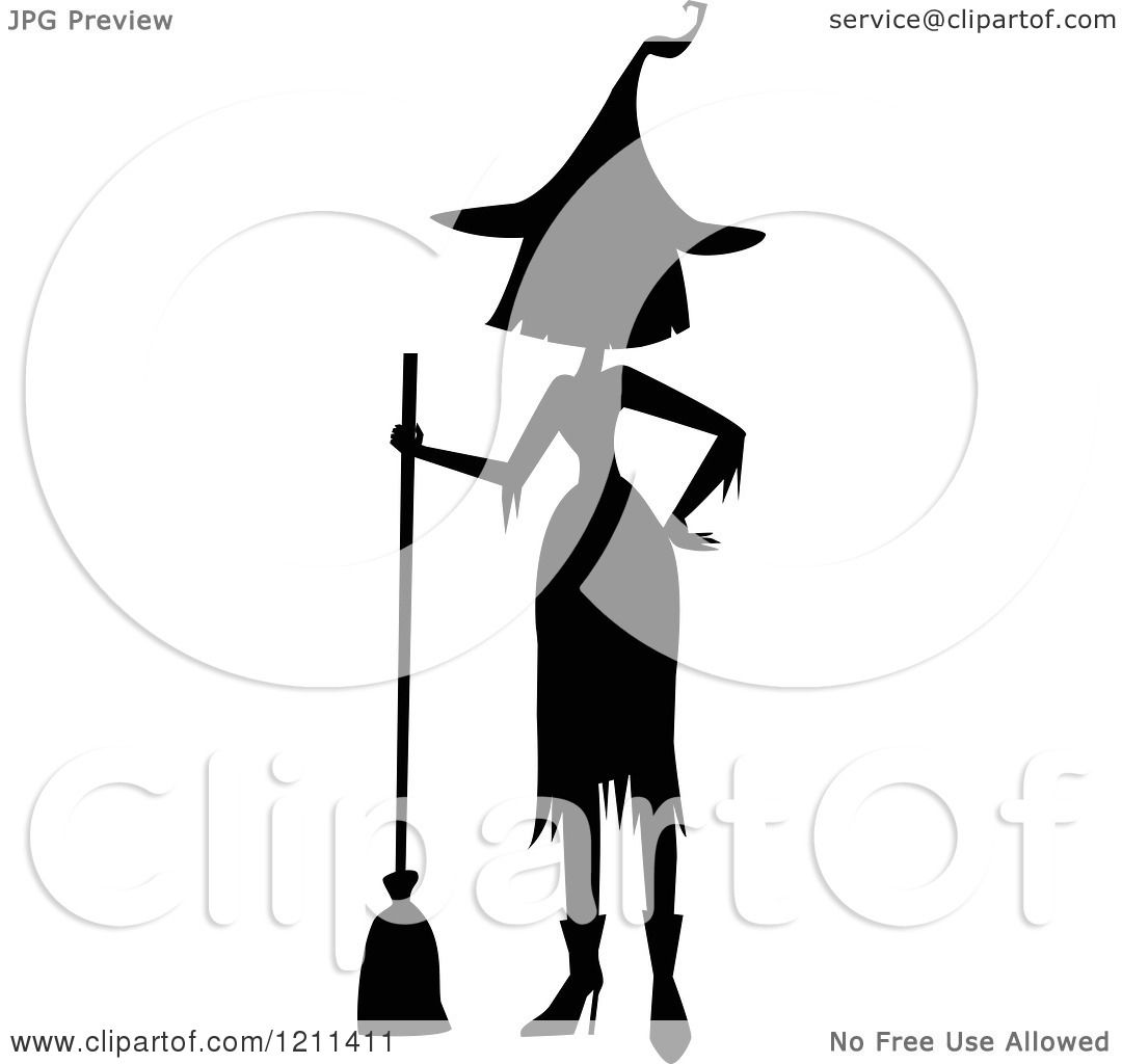 1080x1024 Cartoon Of Black Silhouetted Witch With Hand On Her Hipnd