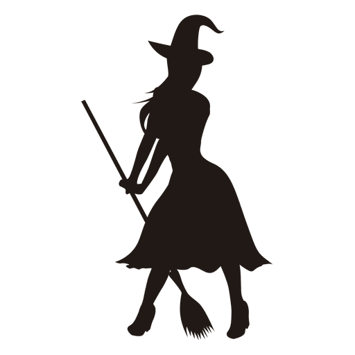 512x512 Young Lady Witch Silhouette