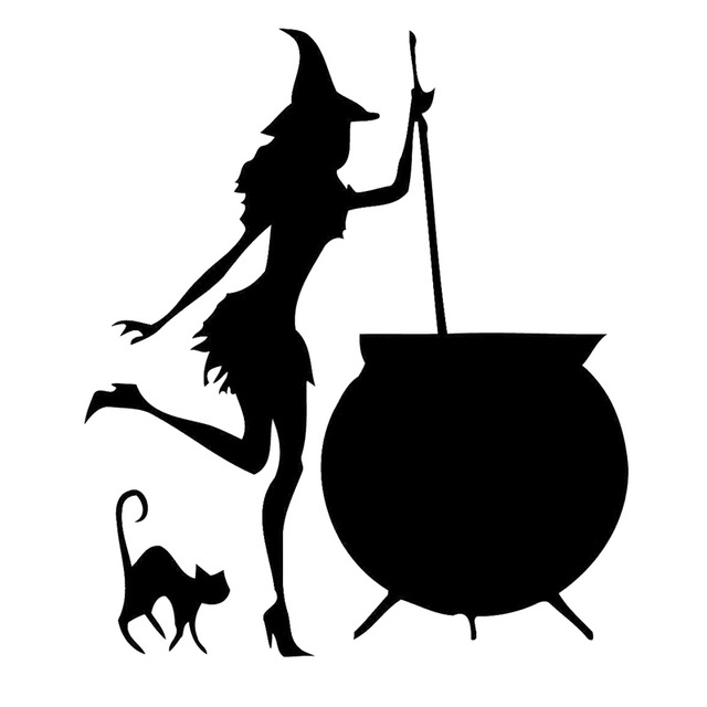 Witch With Cauldron Silhouette at GetDrawings | Free download