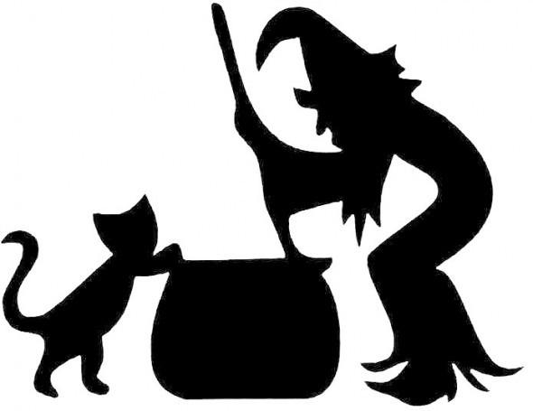 Witch With Cauldron Silhouette at GetDrawings | Free download