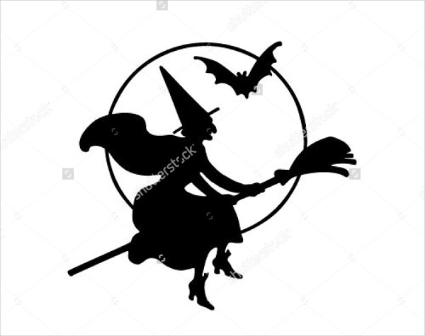 600x475 Witch Silhouette Vectors