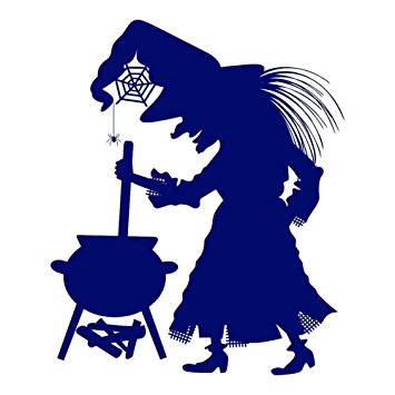 355x355 Sodial(R) Witch And Cauldron Haunted Halloween Wall
