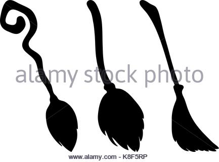 433x320 Witch Broom Silhouette Cartoon Vector Symbol Icon Design