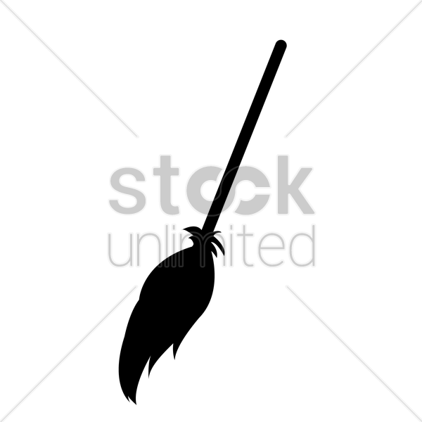 600x600 Broomstick Silhouette Vector Image