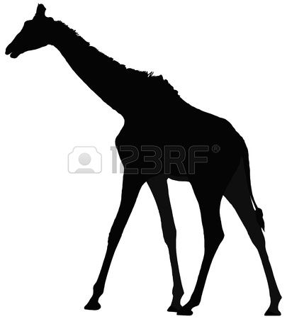 405x450 Vector Silhouette De Girafe Banque D'Images Pour Peintures