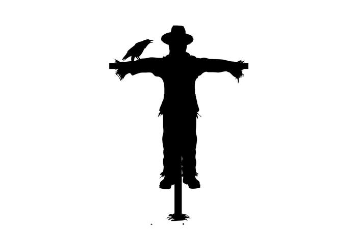 700x490 Free Scarecrow Silhouette Vector