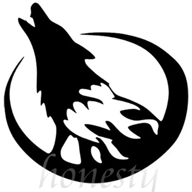 640x640 Moon Dances With Wolf Wall Home Glass Window Door Car Sticker