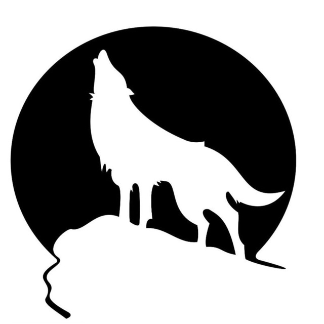 Wolf And Moon Silhouette at GetDrawings | Free download