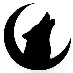 300x300 Wolf Quarter Moon Silhouette Car Truck Window Vinyl Decal Sticker