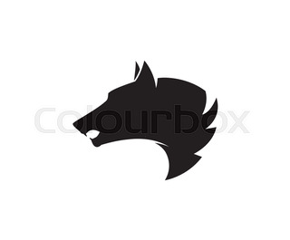 320x265 Silhouette Of A Wolf Head. Vector Stylized Logo Stock Vector