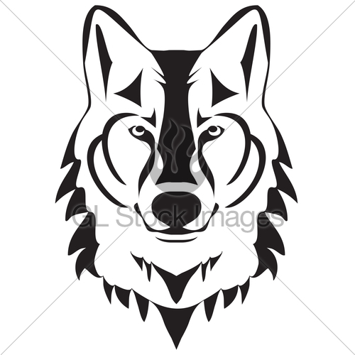 500x500 Vector Wolf Silhouette Gl Stock Images