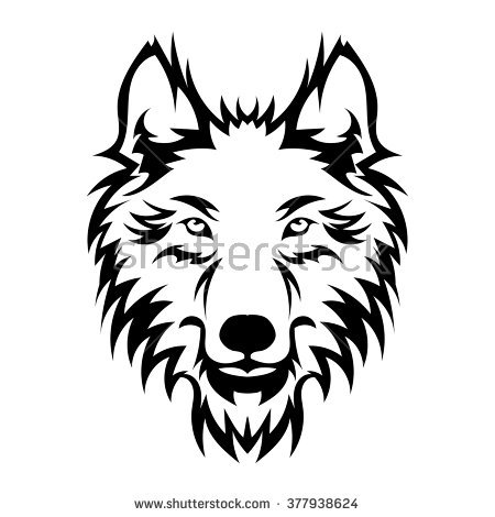 450x470 Beautiful Wolf Tattoo.vector Wolf's Head As A Design Element
