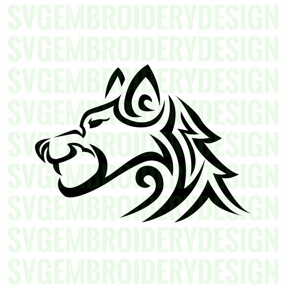 570x570 Wolf Head Tribal Tattoo V4 Graphics Svg Eps Png Cdr Ai Pdf Vector