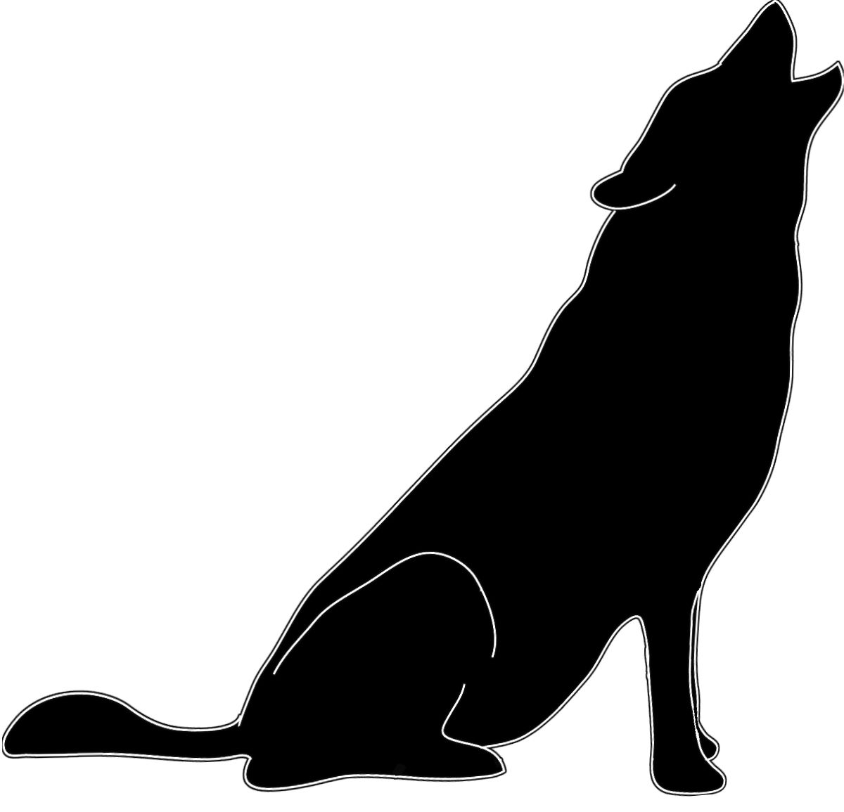 1200x1155 Silhouette In Black White Howling Wolf Cricut