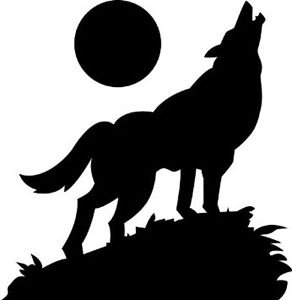 Wolf Howling At The Moon Silhouette at GetDrawings | Free download