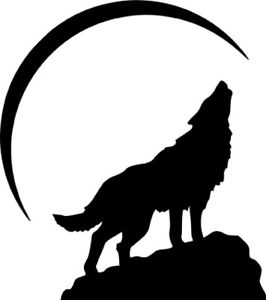 266x300 Wolf Howling Half Moon Silhouette Wall Car Window Laptop Vinyl