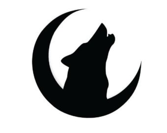 340x270 Wolf Howling Silhouette Vector