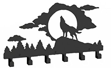 355x218 Wander Agio Wolf Moon Metal Wall Mounted Bag Hanger