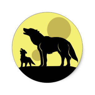 307x307 Pack Of Wolves Silhouette With Full Moon Gifts On Zazzle Nz
