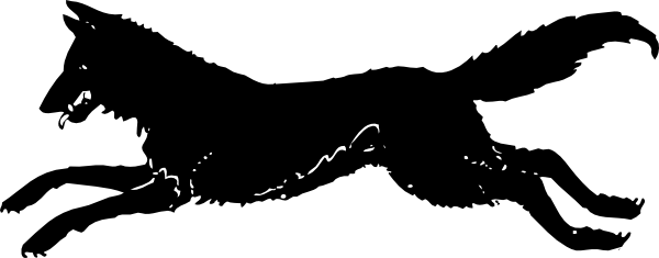 600x235 Running Wolf Silhouette Clip Art Free Vector 4vector
