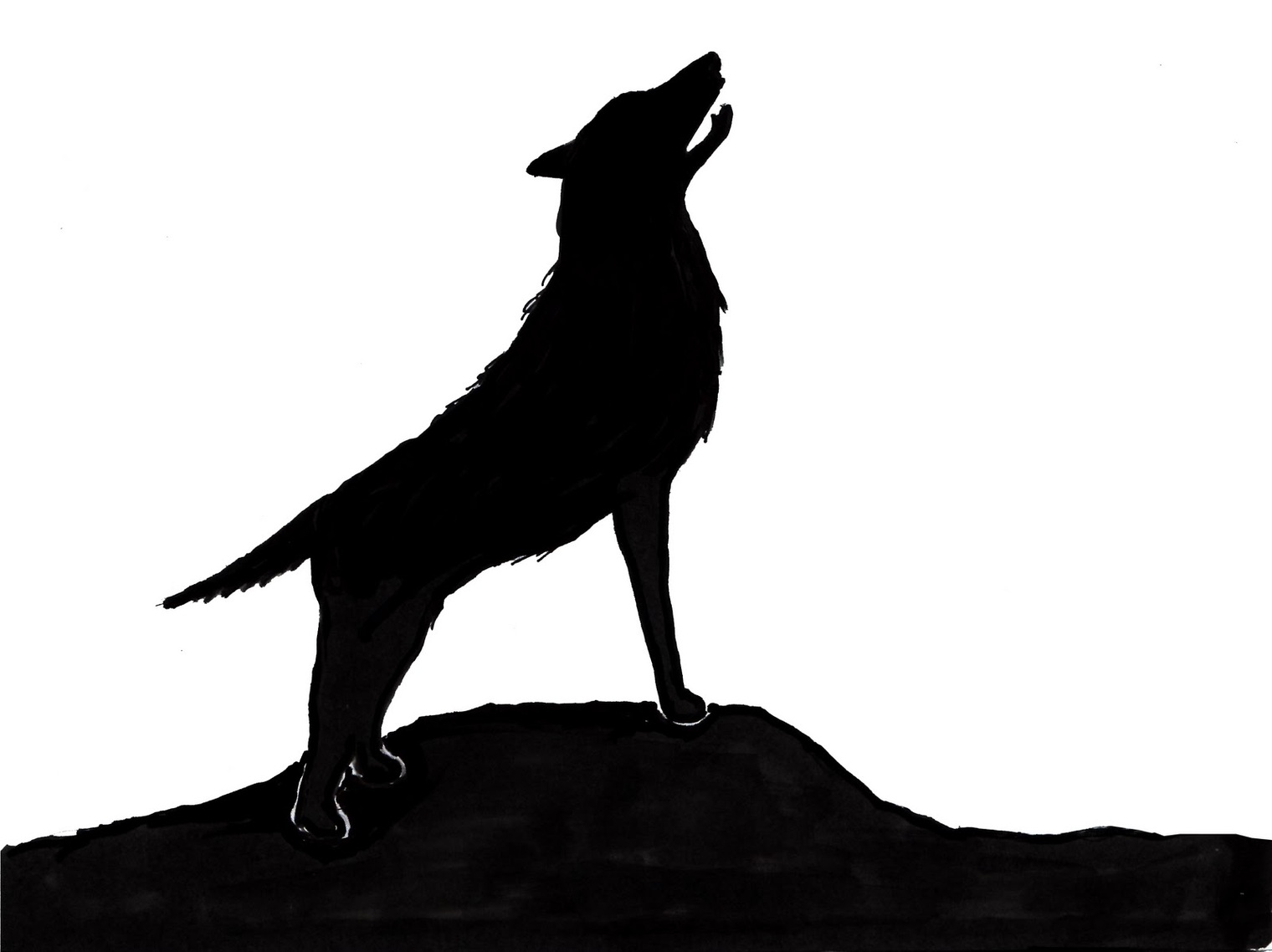 1520x1138 Clip Art Howling Wolf Silhouette Clip Art