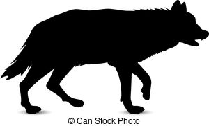 300x182 Silhouette Of Running Wolf Vector Clipart Royalty Free. 26