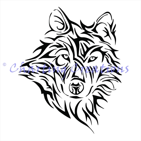 450x450 Tribal Wolf Silhouette (Chartimg Creations) Charting Creations
