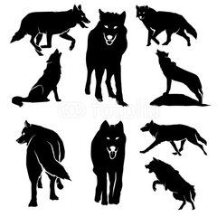 240x240 Wolf Silhouette Pack Art Inspiration Wolf