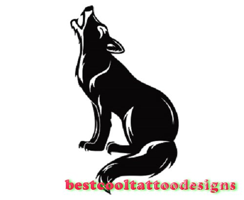 500x410 Howling Wolf Silhouette Tattoo