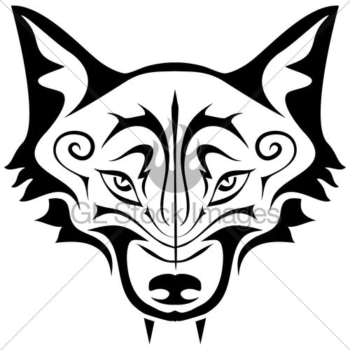 500x500 Fox Face Silhouette
