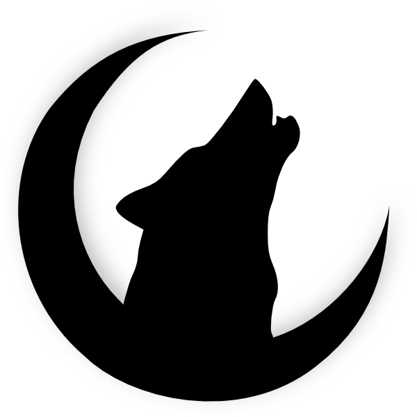600x599 Wolf Howling With Moon Clip Art