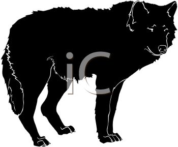 350x289 Picture Of A Silhouette Of A Wolf Standing In A Vector Clip Art