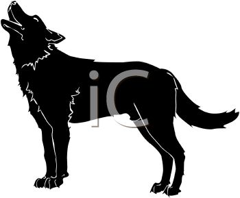 350x289 Picture Of A Silhouette Of A Howling Wolf In A Vector Clip Art