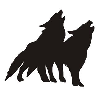 320x302 Wolves Silhouette Decal Sticker