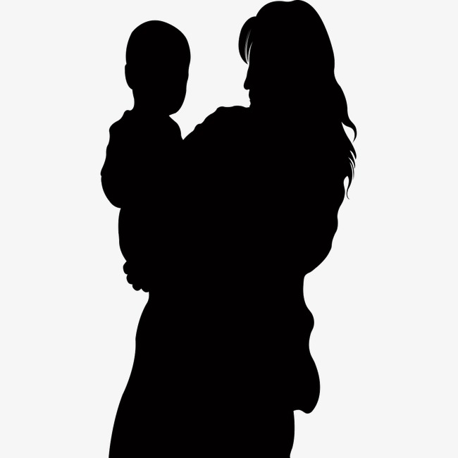 650x650 Silhouette Of Mother And Child, Sketch, Mother, Affection Png