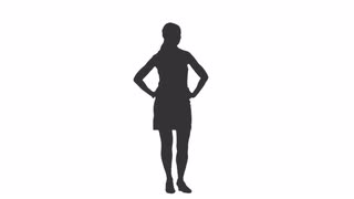 320x180 Silhouette Of A Girl Standing And Waiting Something. Full Hd