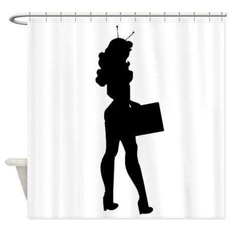 460x460 Alien Silhouette Shower Curtains