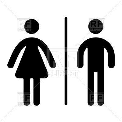 400x400 Black Toilet Icon, Male And Female Royalty Free Vector Clip Art