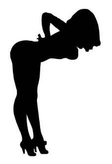 226x330 Girl Bent Over Decal Sticker