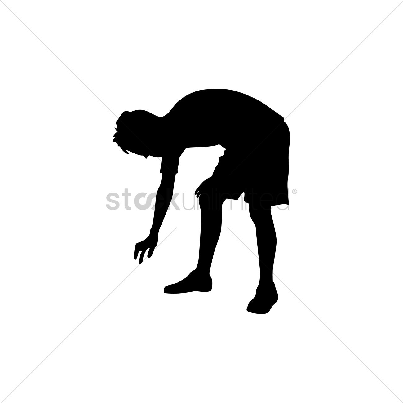 1300x1300 Silhouette Of Man Bending Vector Image