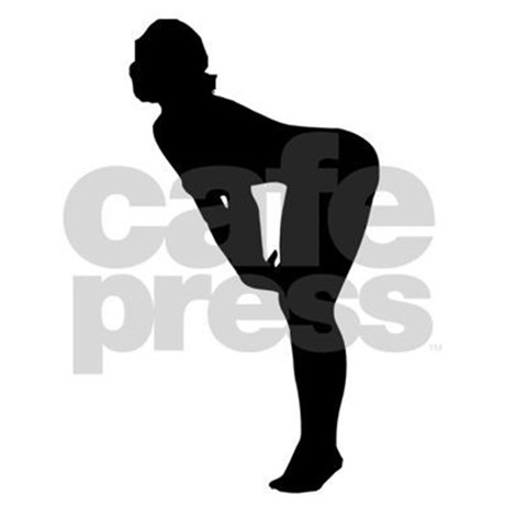 460x460 Woman Bending Over Silhouette Shower Curtain By Modelsilhouettes