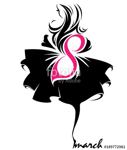 422x500 Women's Day. Illustration Vector Of Women Silhouette Icon, Women